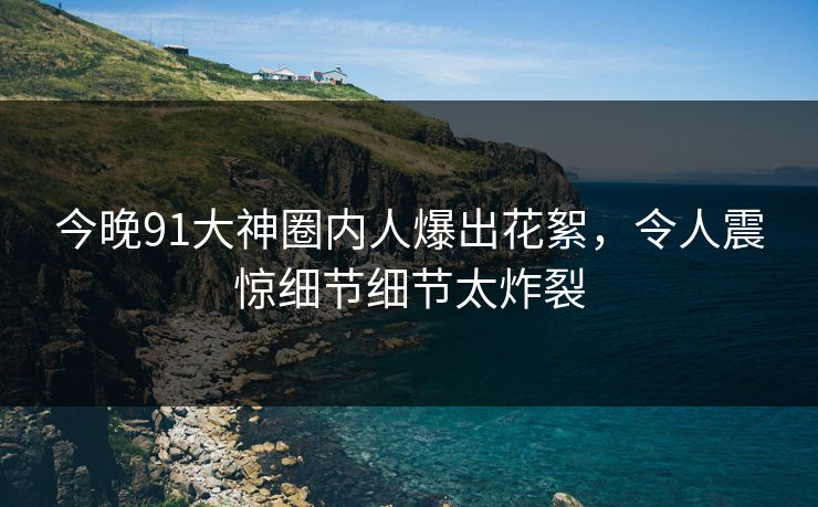今晚91大神圈内人爆出花絮，令人震惊细节细节太炸裂