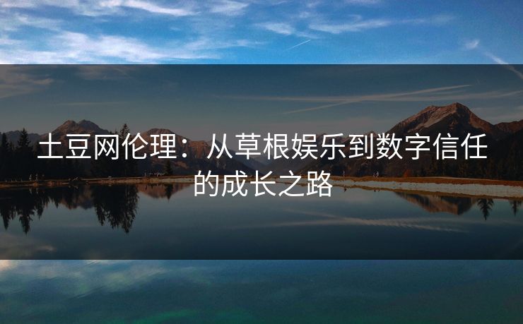 土豆网伦理：从草根娱乐到数字信任的成长之路